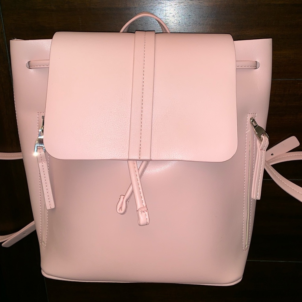 Zara Baby Pink Vegan Leather Backpack
